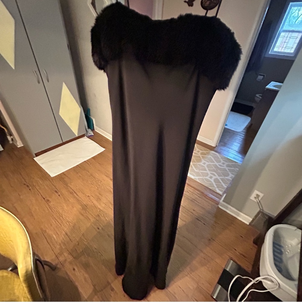 Vintage Ralph Lauren Fur Top Formal Dress